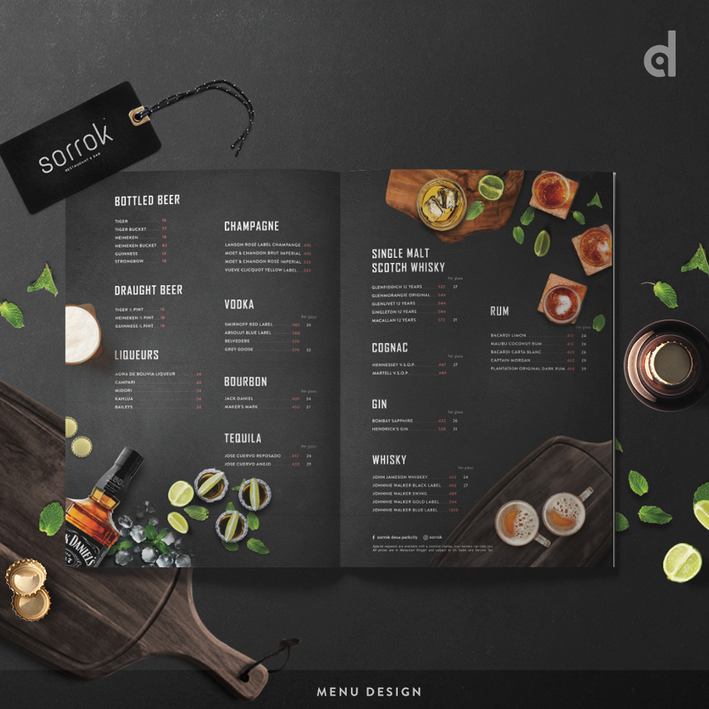 menu premium menu design restaurant menu