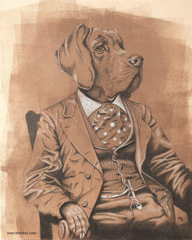 animal art dog portrait Great Dane whimsical art whimsical illustration