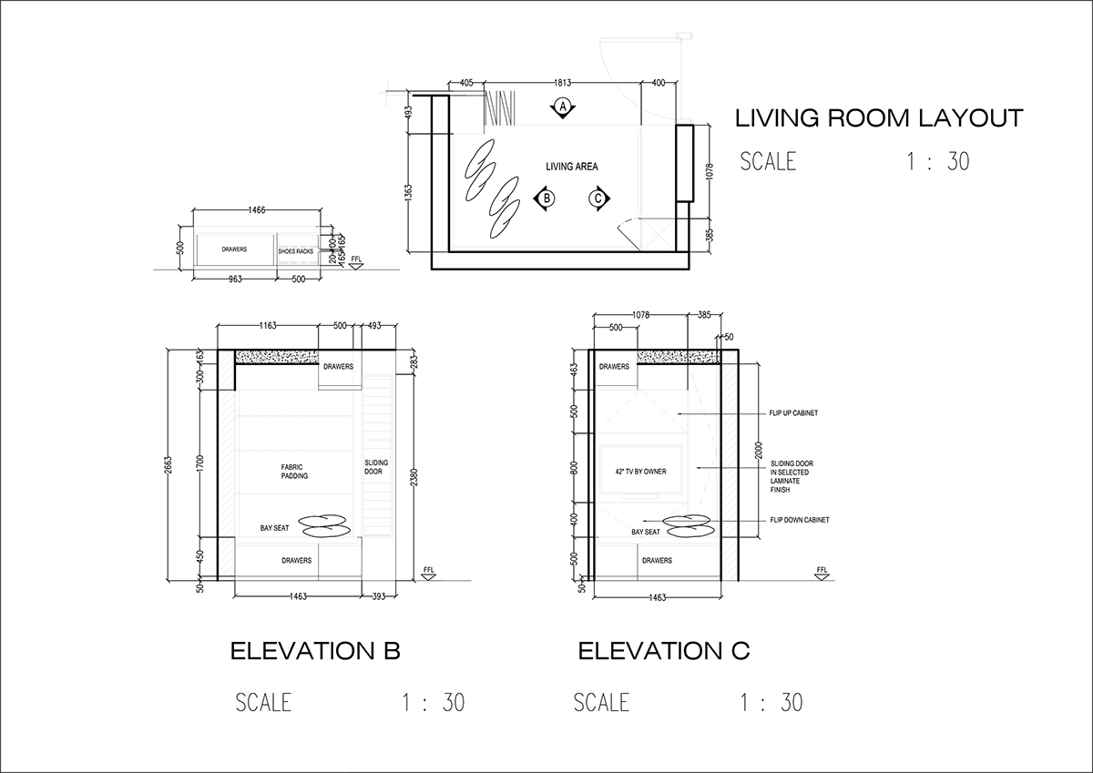 housing residential studio singapore floor plan Elevations details
