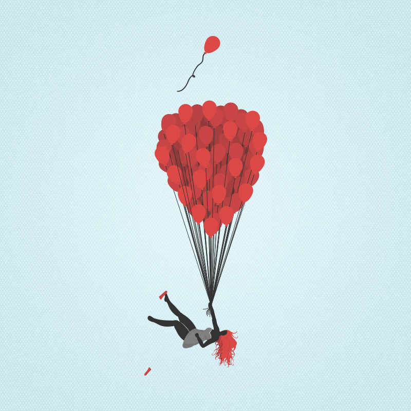 99 red balloons freefalling