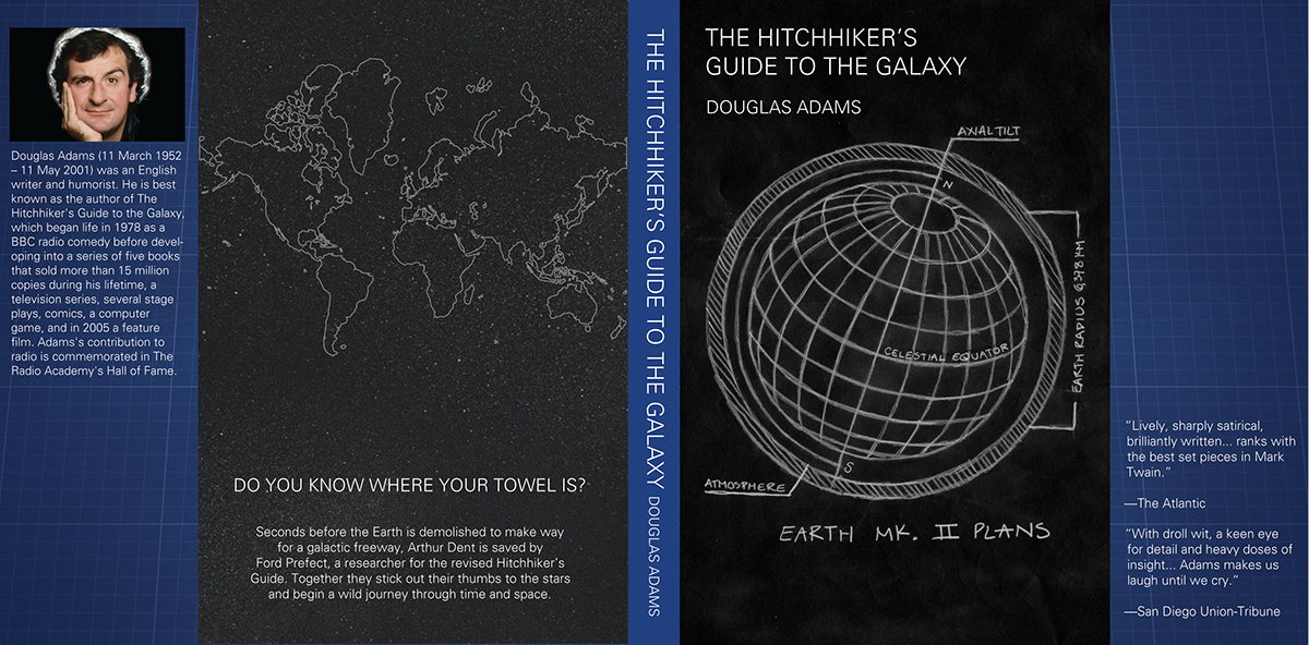 KU book cover The Hitchhiker's Guide Douglas Adams
