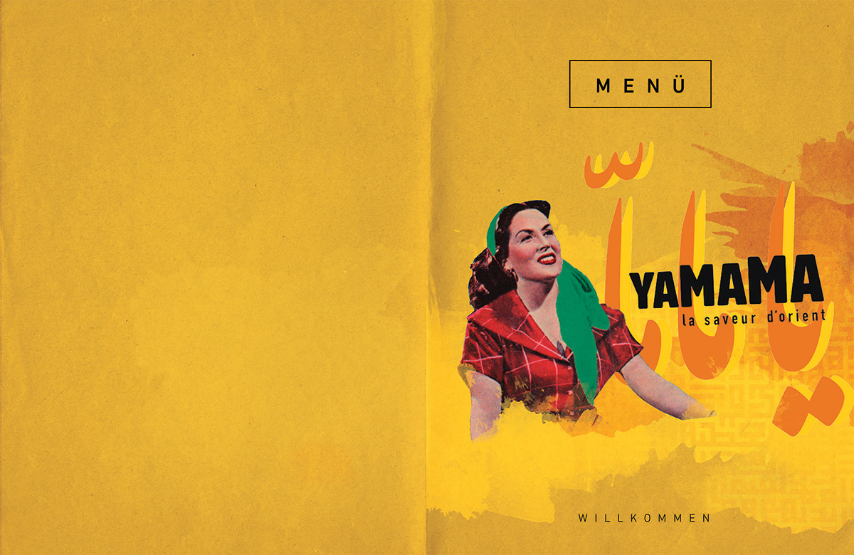 arabic collage Eastern egypt lebanon menu Orient restaurant Retro Syria