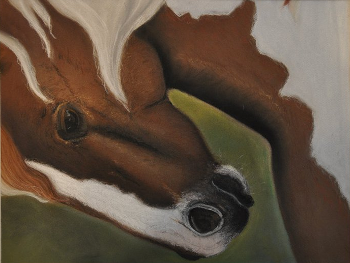 horses  painting  pastels