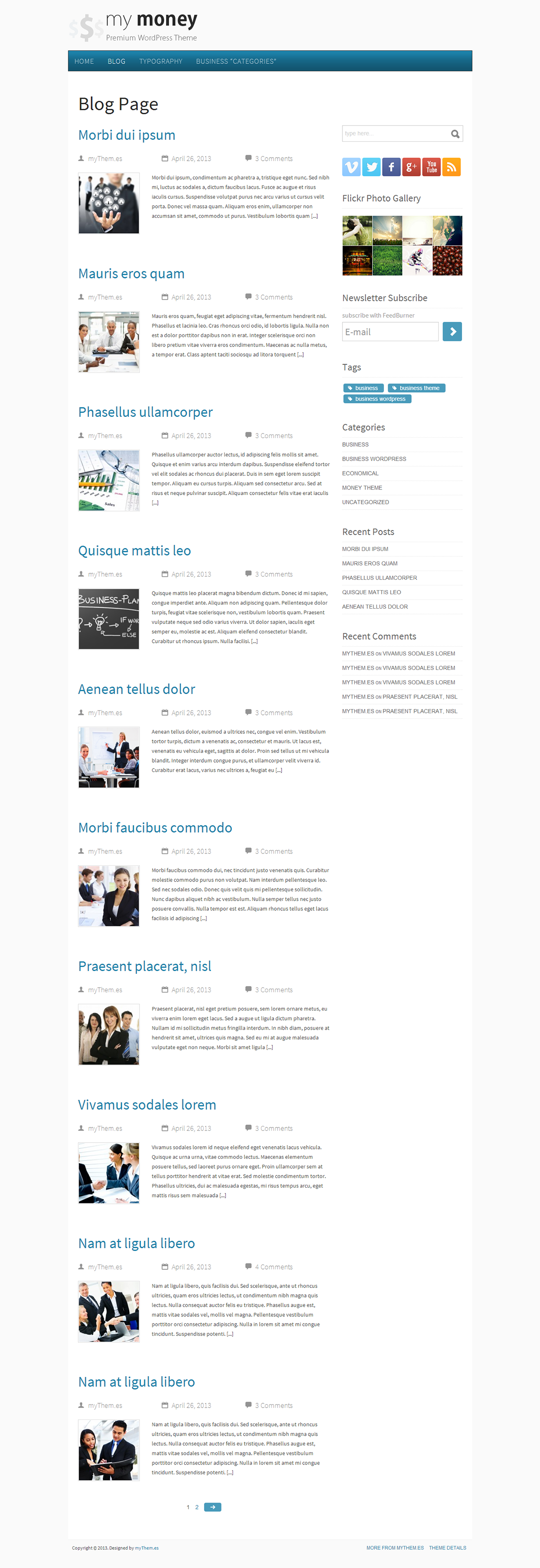 business Clean WordPress Theme custom features economic elegant theme Financial Theme free template Free WordPress minimalist monetary money white theme