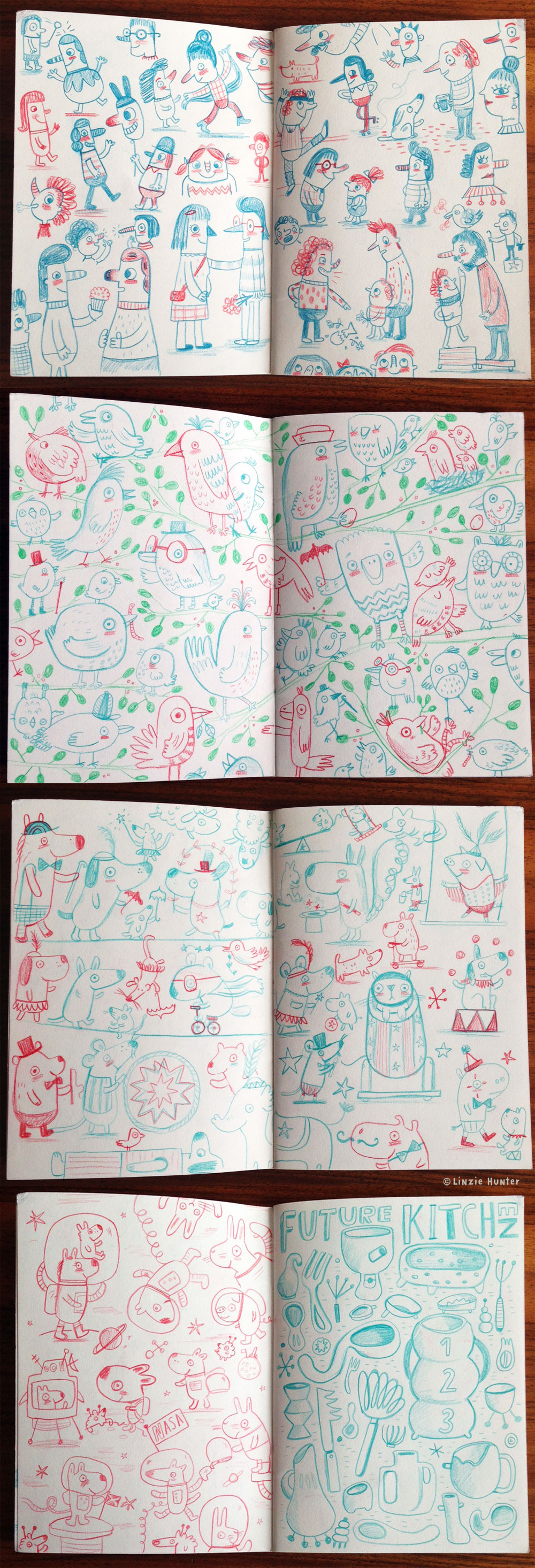 pencil colour sketch sketchbook doodle doodling kidlit picturebook animals Character children pencils draw