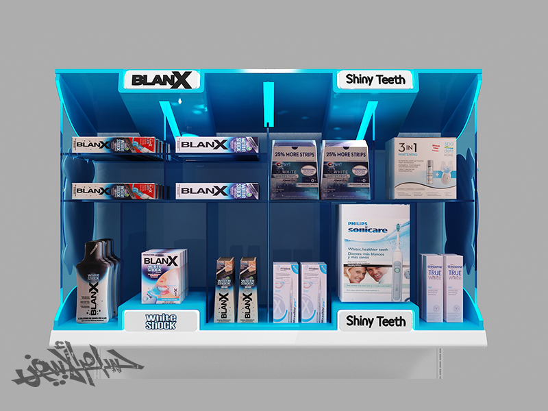 oral care oral care teeth shiny Philips Sensodyne crest whitening toothpaste Stand gondola OTC Display Floor Display
