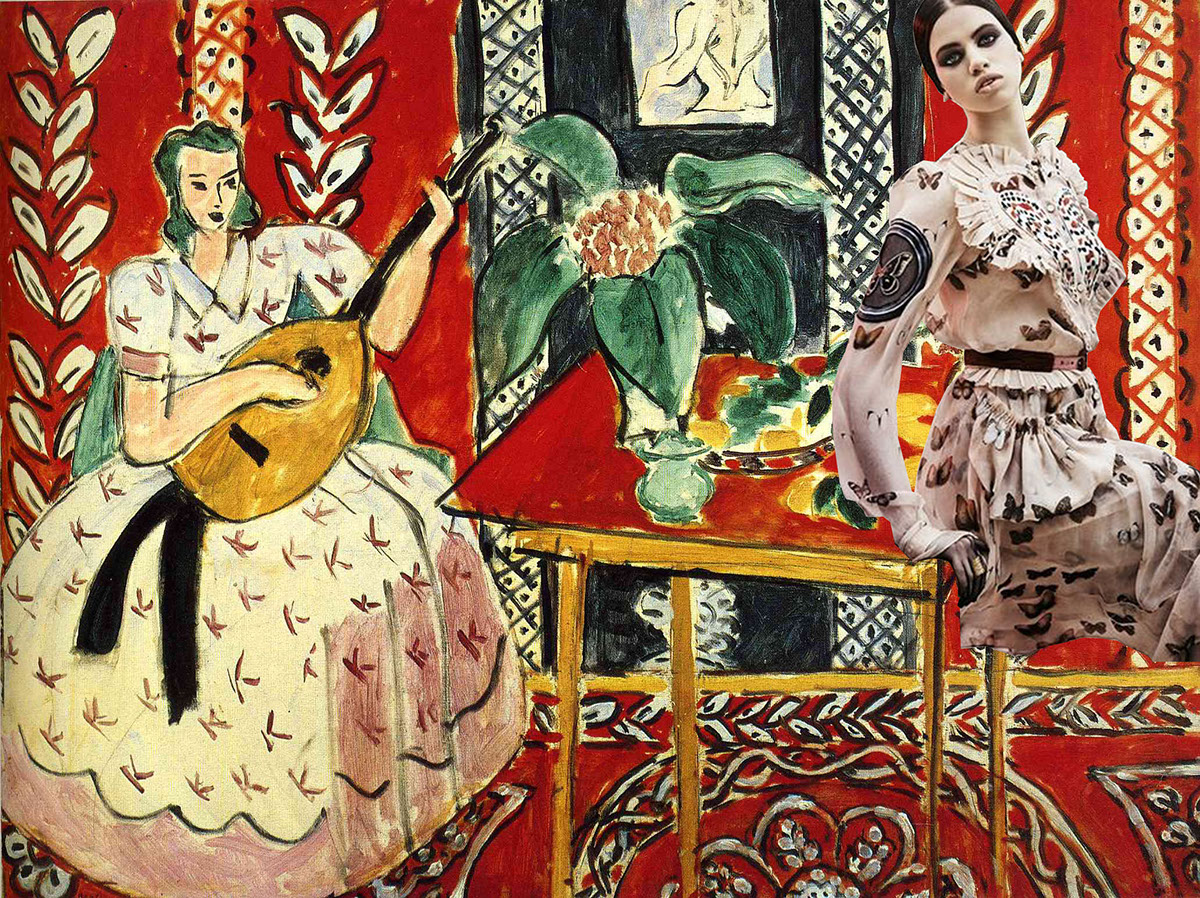 Lily McMenamy Henri Matisse collage fashion collage