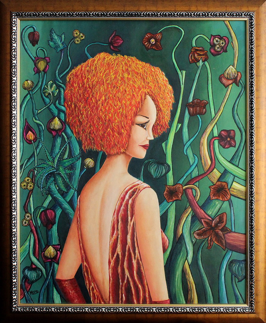 Adobe Portfolio oil oleo pintura mujer Flores painting   ILLUSTRATION  Flowers woman