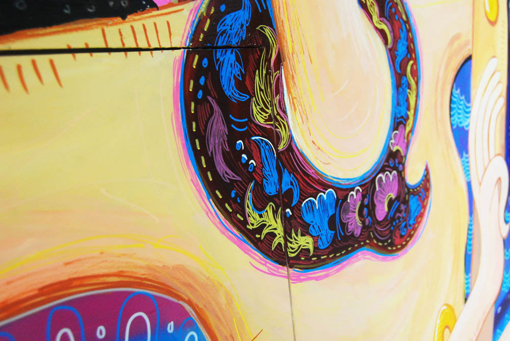 wallpainting indonesia paint streeatart djarum playroom design Wayang