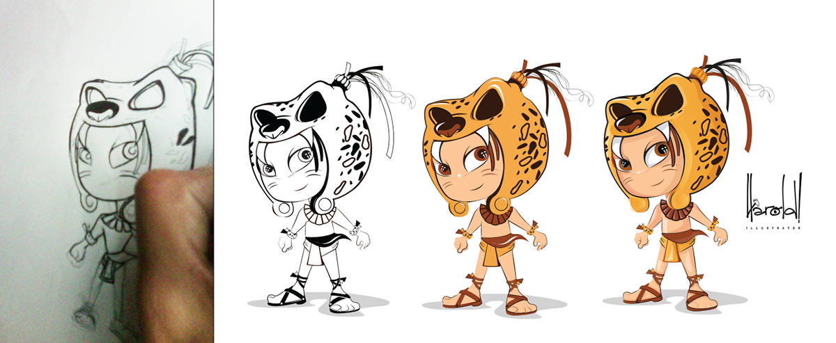 Garra Jaguar heyharold! h4roldo  culturagt Guatemala personajeMaya vector cartoon ilustracion culture maya Maya jaguar
