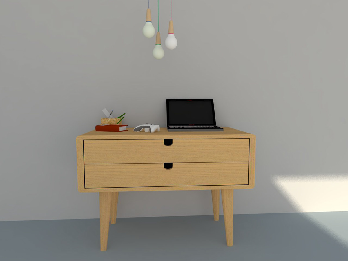 Interior Render rendering furniture wood SketchUP vray 3D modelling product