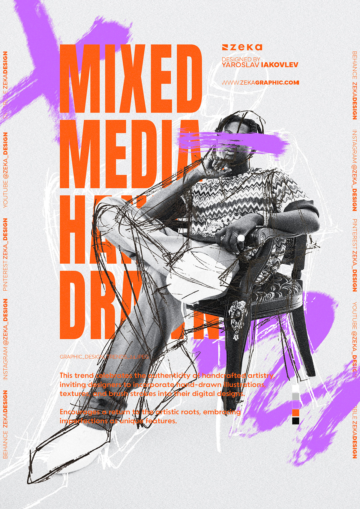 Graphic Design Trends 2024 Mixed Media and Hand Drawn