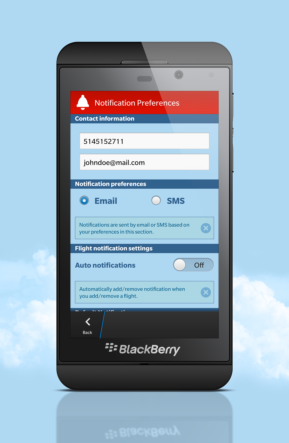 Air Canada BB10  blackberry10 BlackBerry 10 app