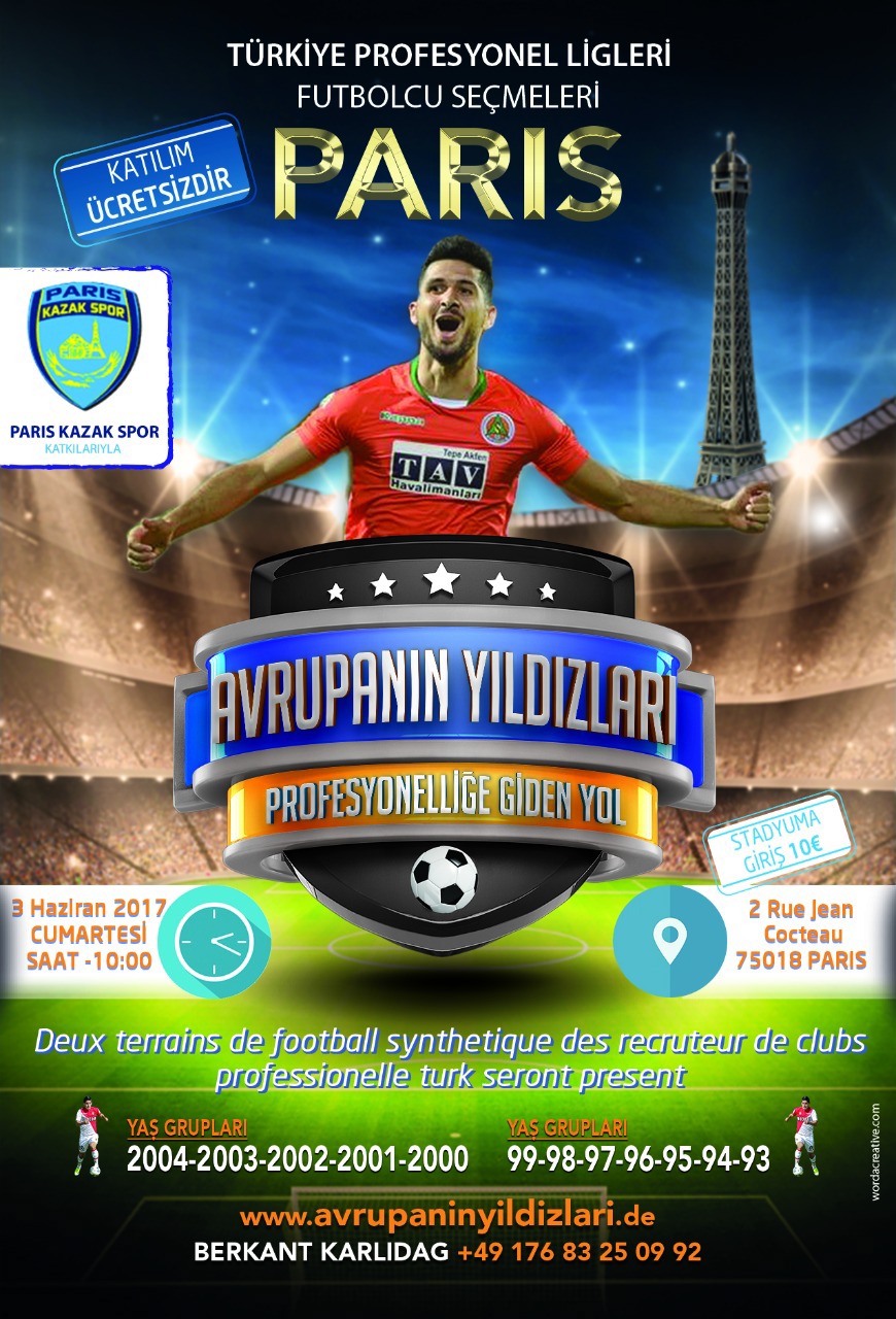 Paris lyon Alsace Futbolcu Seçmeleri Afiş Tasarımı
