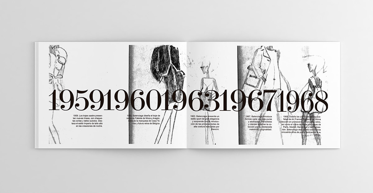 design diseño Layout Balenciaga biography