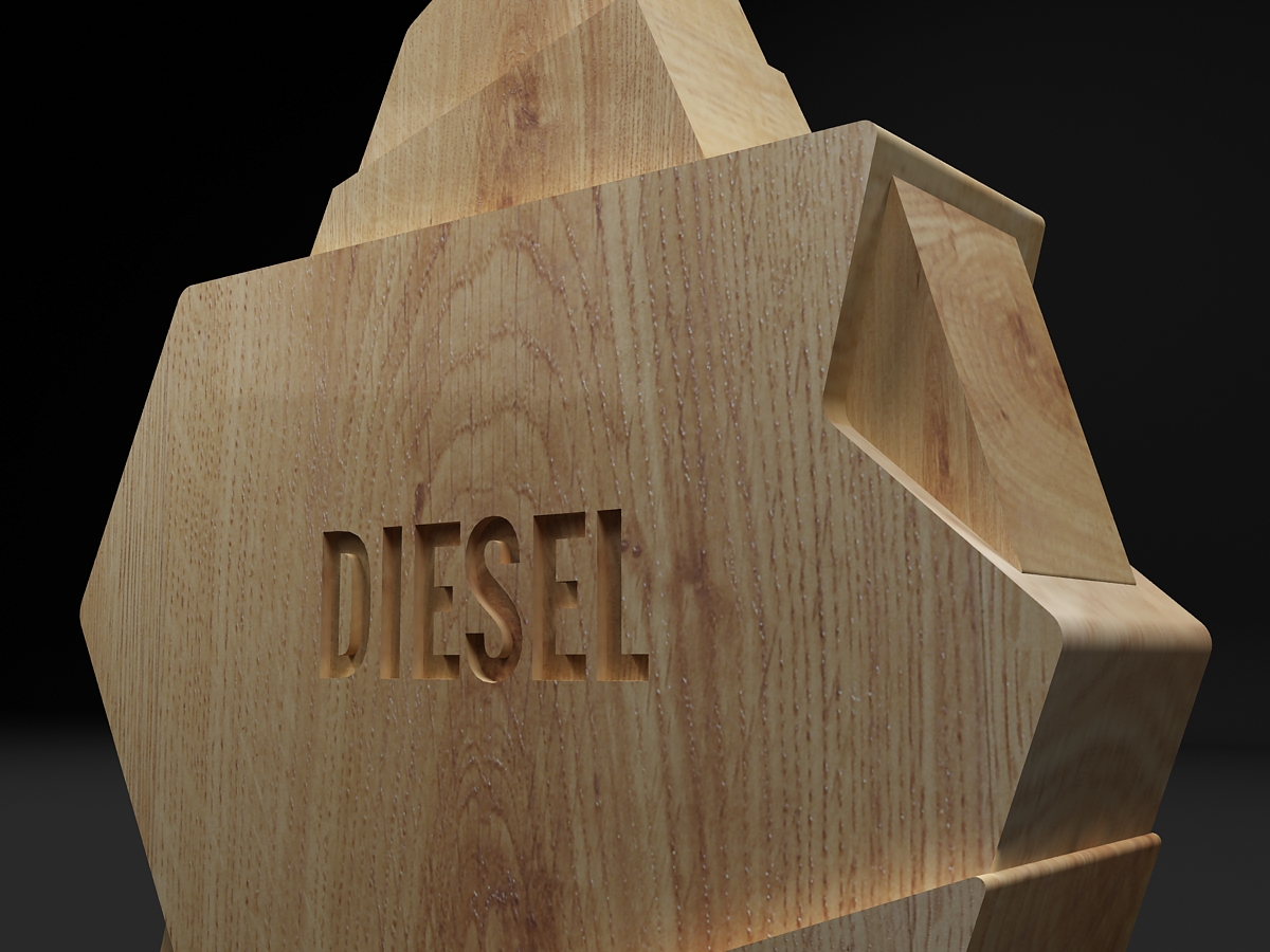 Diesel perfume cocept design hossam moustafa 3dmax new Stand booth fragrances davidoff gabana the one winter