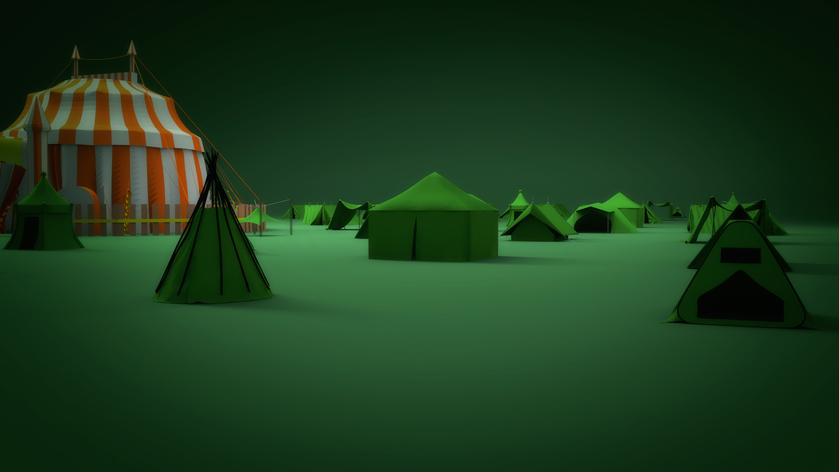 ad 3D Render print Yellow Pages tent green octane landaburu