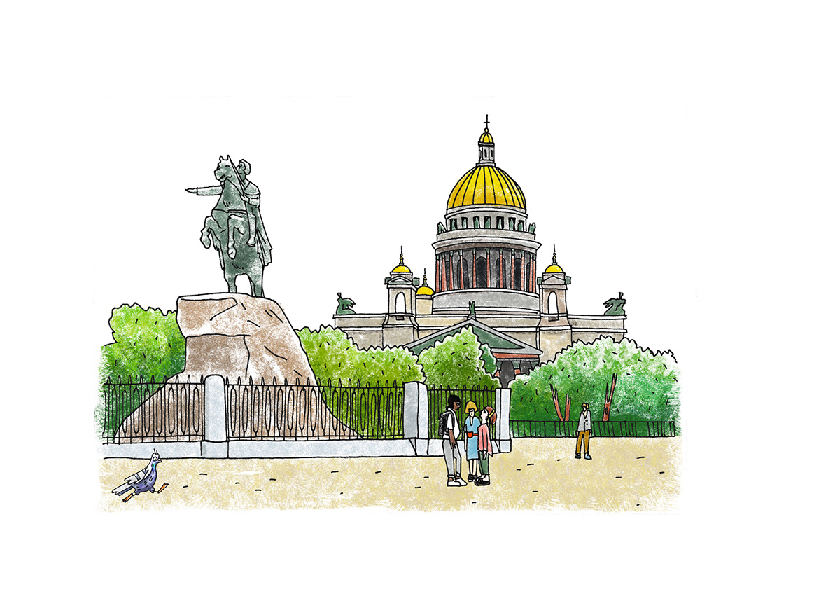 St. Petersburg ILLUSTRATION  art иллюстрация арт Drawing  souvenir typography   attractions sight