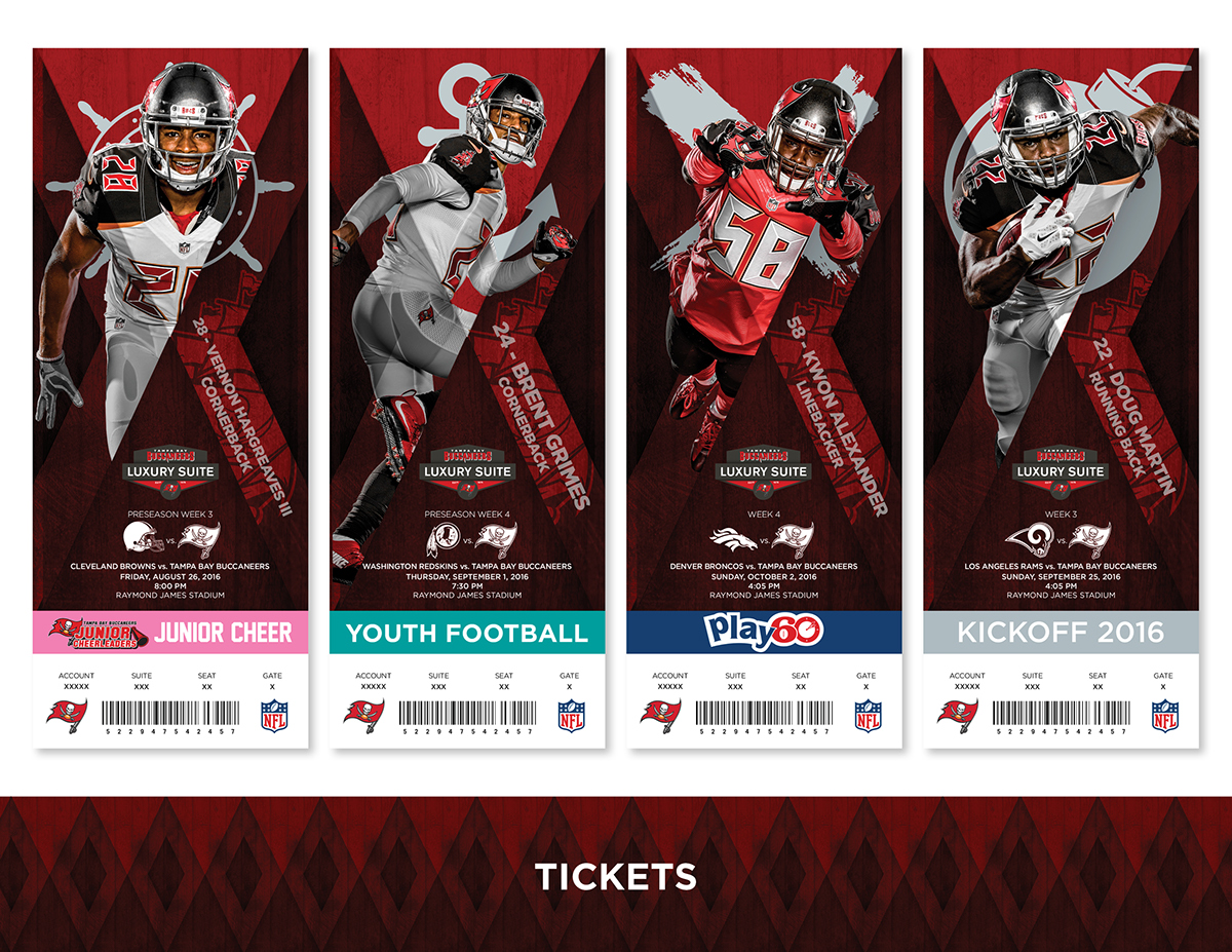 pattern nfl player tickets season tickets season tickets package box Players football creative tampa bay buccaneers Buccaneers Tampa Bay red cool