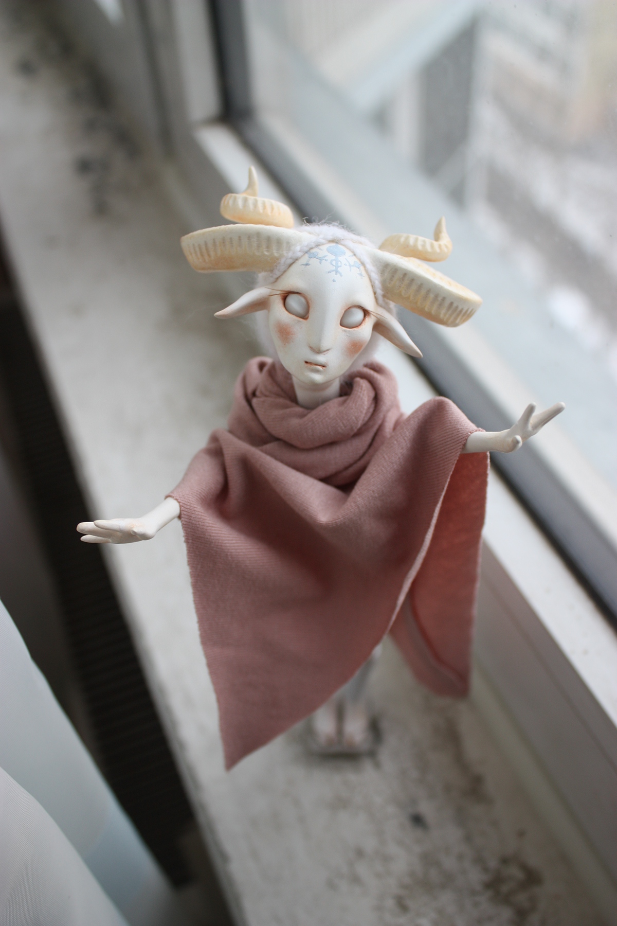 faun horns fantasy goat sheep dolls toys sculpture bjd satyr