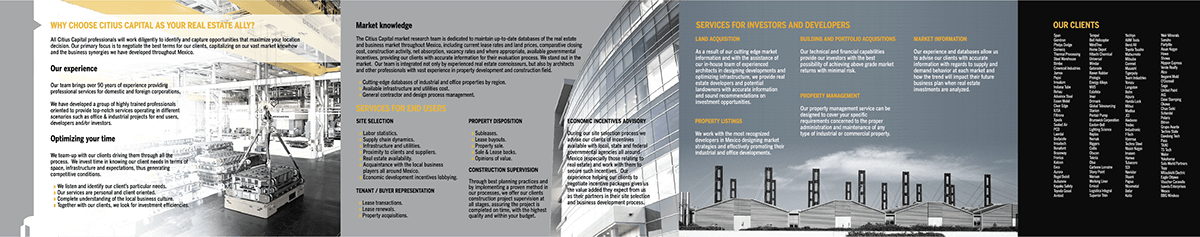 brochure print pantone Barniz UV real estate industrial