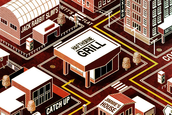 Tarantino pulp fiction game WALLET Cinema menu concept Cheeseburger Interface movie inglourious basterds timeline Gift Shop