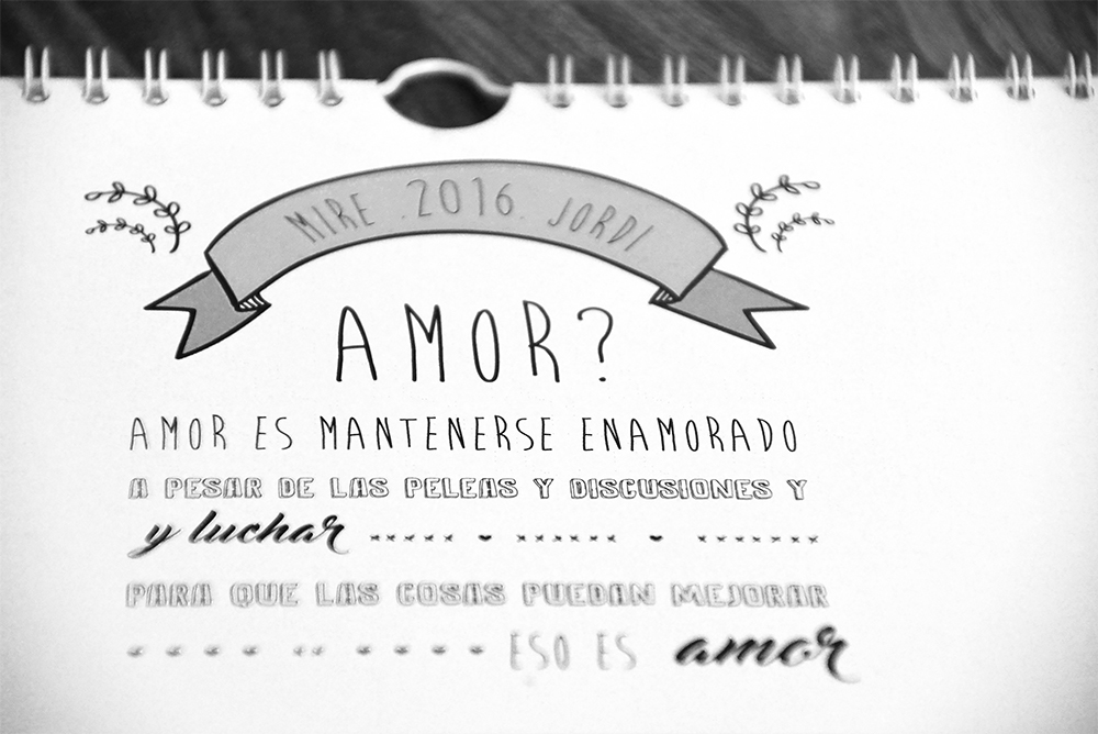 #calendario #amor #bn   #calendary #love #typografy #Tipografia