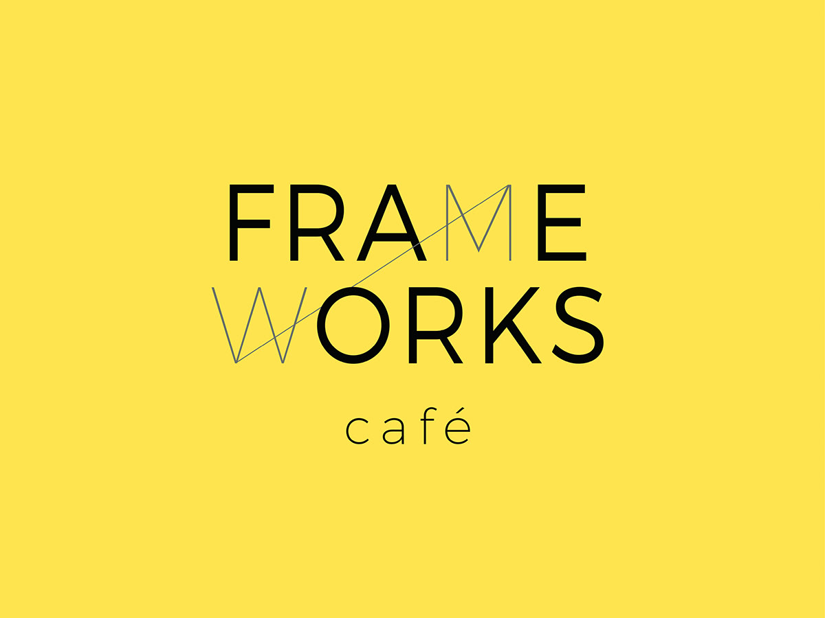 frameworks cycle cafe Bicycle logo branding  interior design  Packaging yellow dublin cafe