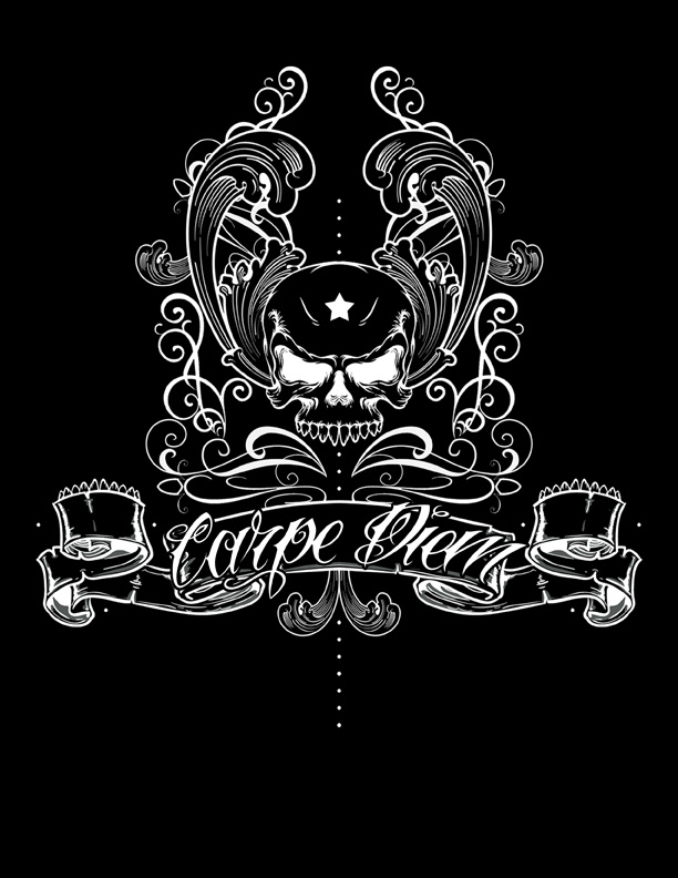 carpe diem  Skull Shirt black and white Fashion  skulls Skull Shirt