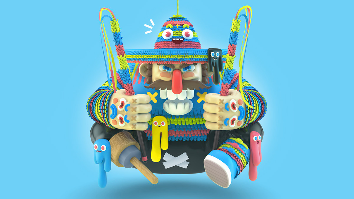 Grand Chamaco 3D skull pictoplasma berlin Piñata chamaco mexico Muta Muerta Marco