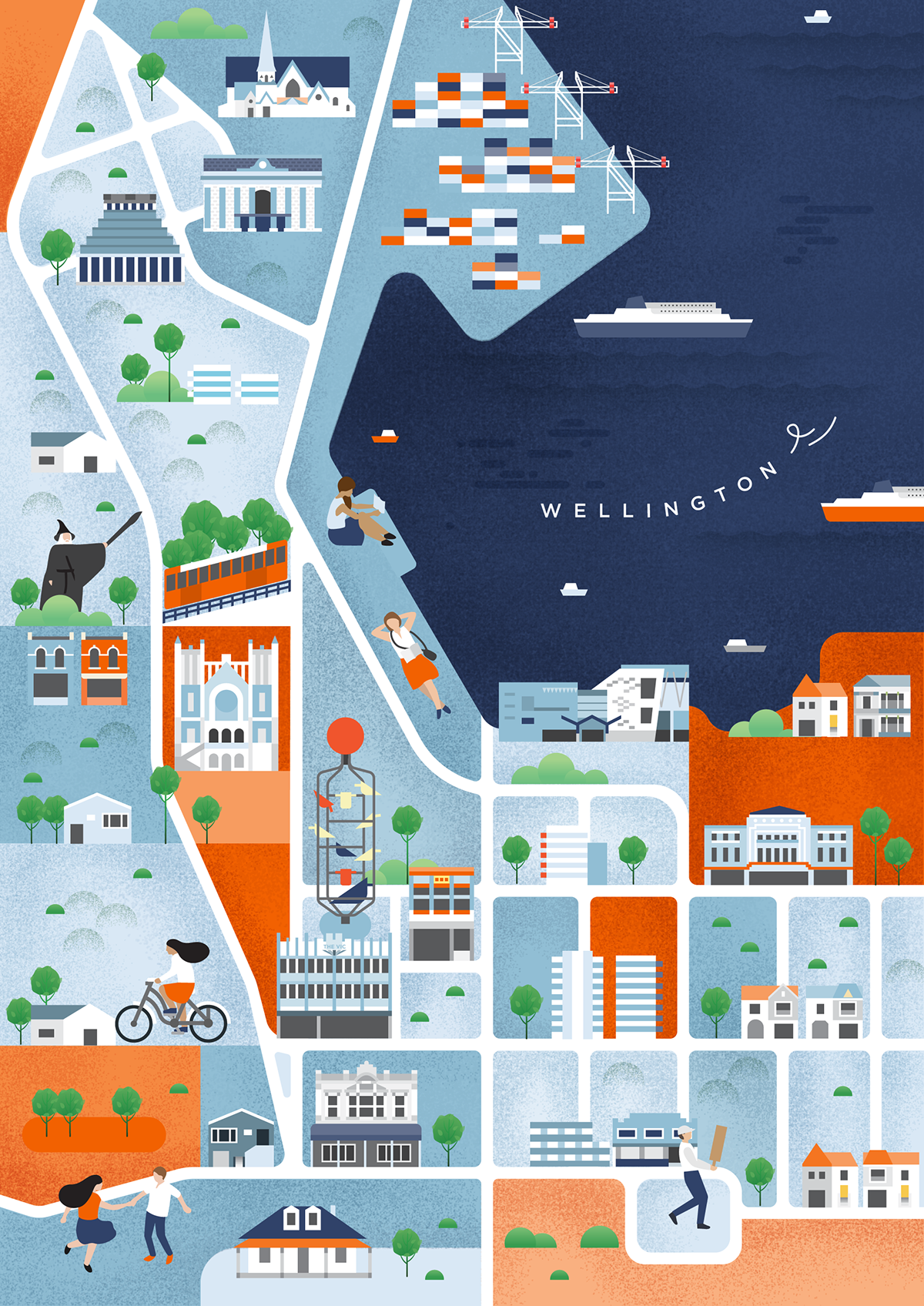 map graphic Australia New Zealand city Icon texture flat vector infographic