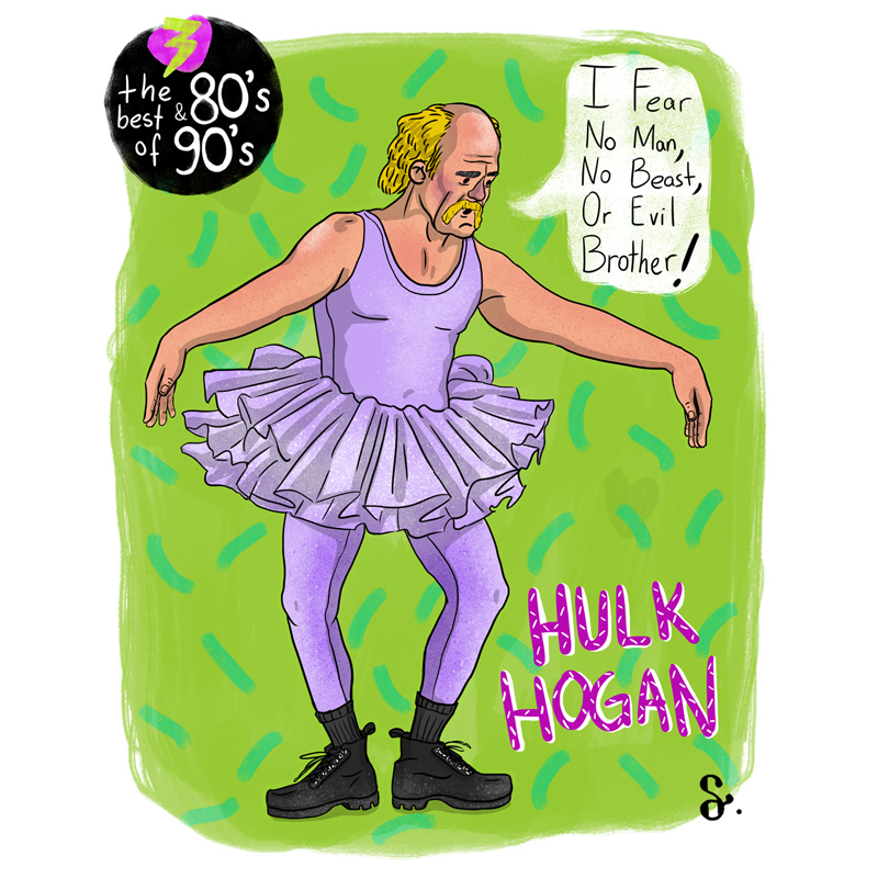 80's 90's tom hanks big teen wolf Hulk Hogan illustrasyon Drawing  Serie boy george