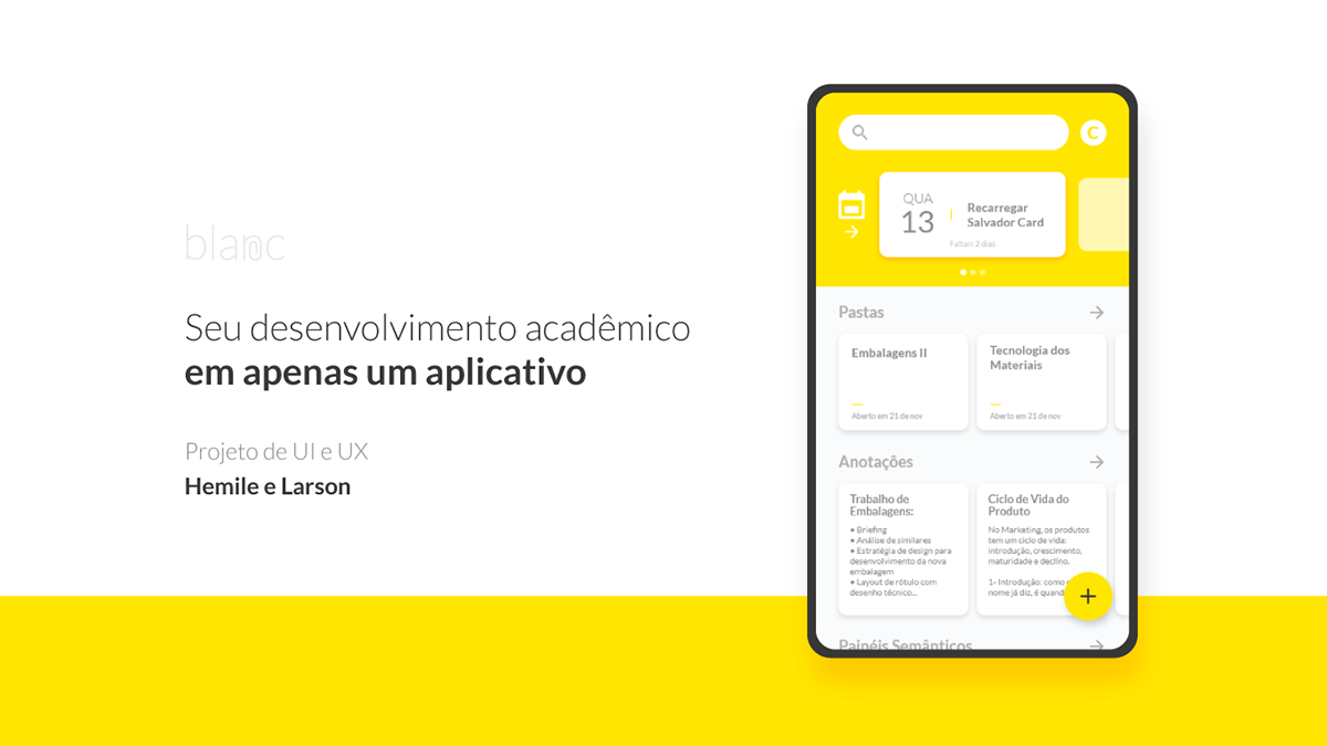 Acadêmico app branding  Design Sprint nielsen organização TCC UI ux yellow