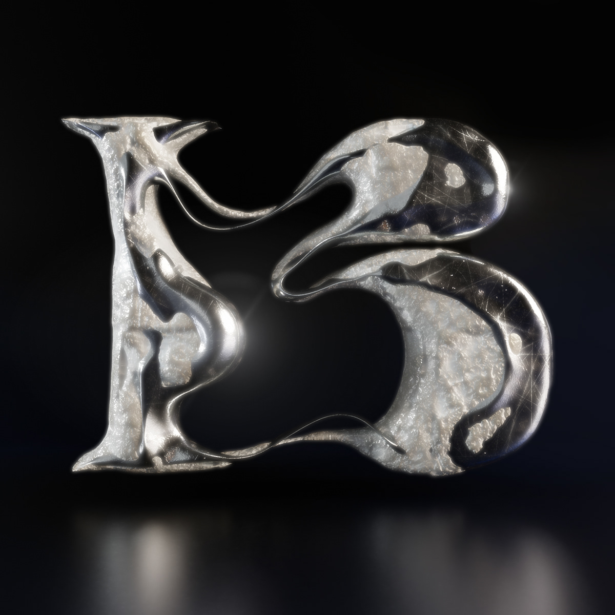 36daysoftype 3D 3d letters Chrome Type graphic design  lettering typography   cryptoart digitalart nft