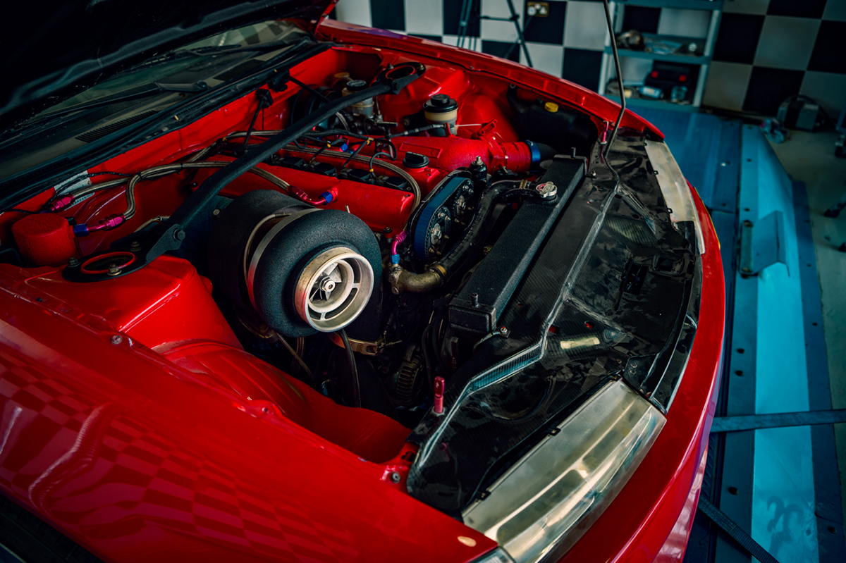 Nissan Silvia Engine automotive   Nissan red dubai Photography 