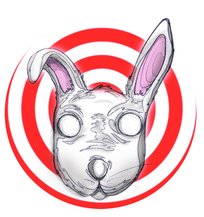 book cover digital illustration ilustracion rose tentacles eye head cassete tape headphones rabbit mask