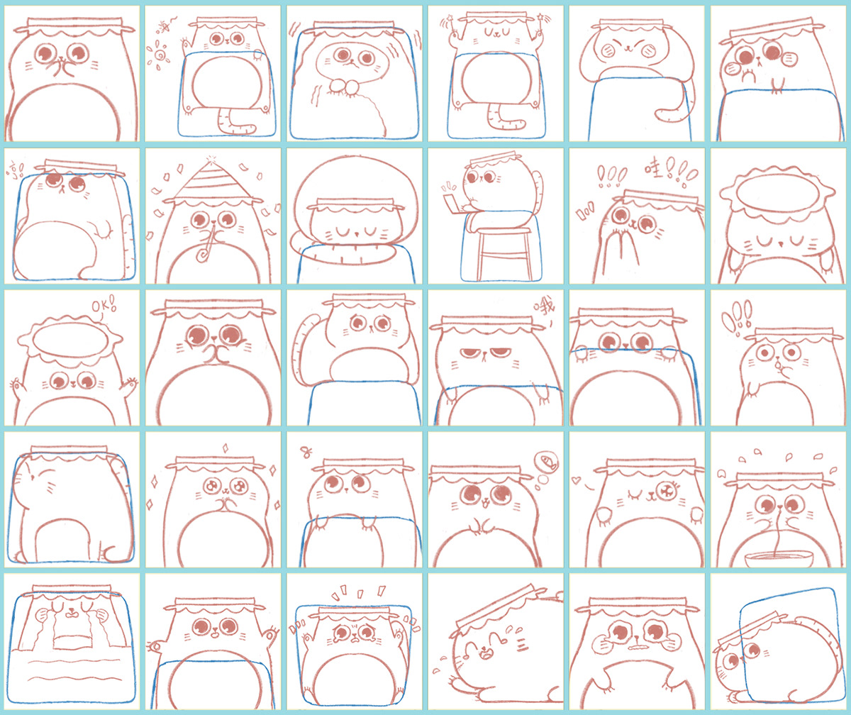 stickers google gif Cat Character Gboard ILLUSTRATION