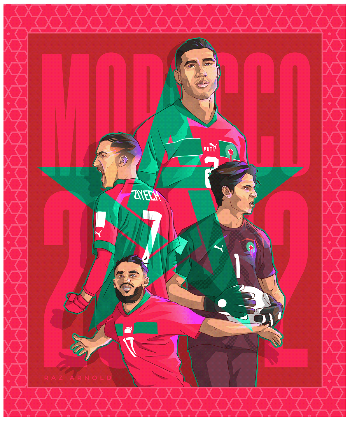design FIFA football graphicdesign ILLUSTRATION  Morocco poster soccer sport WorldCup