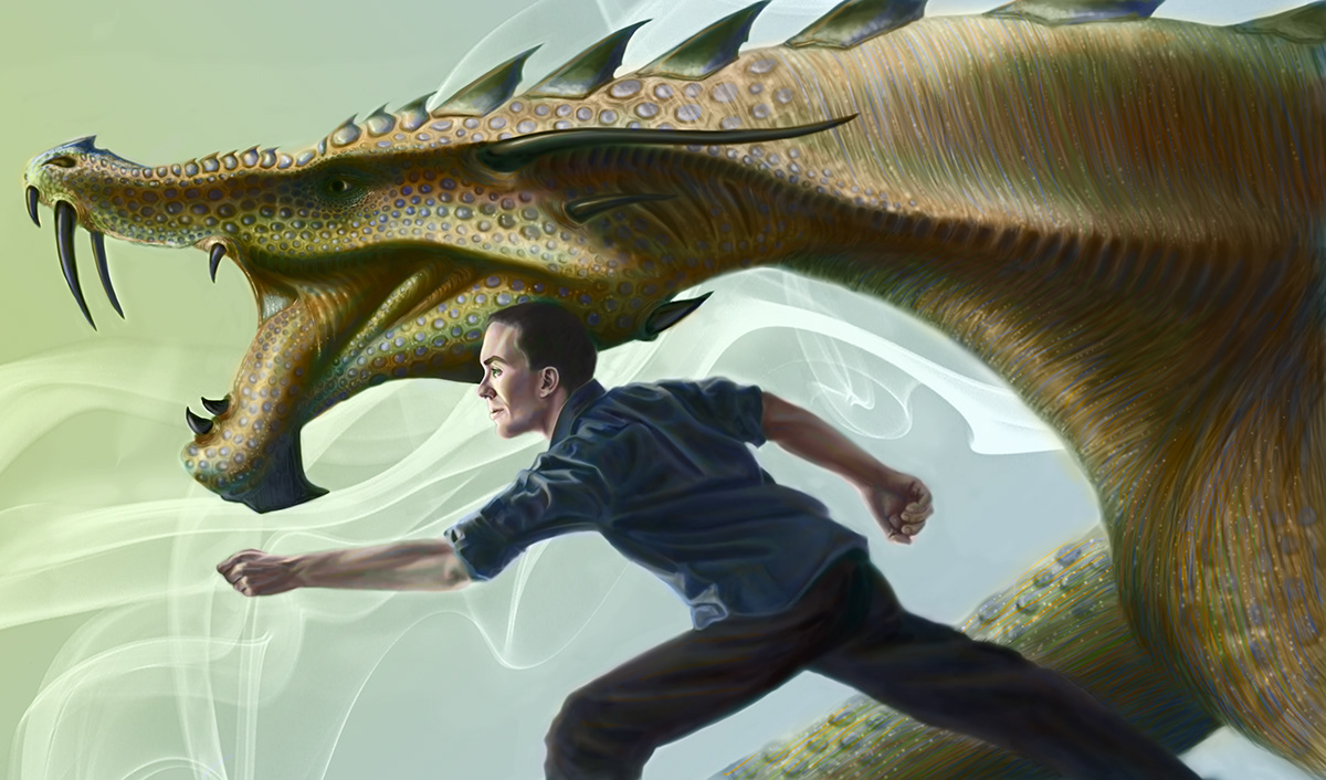 digital painting photoshop  painting  dragons  portraits  fantasy  Perspective