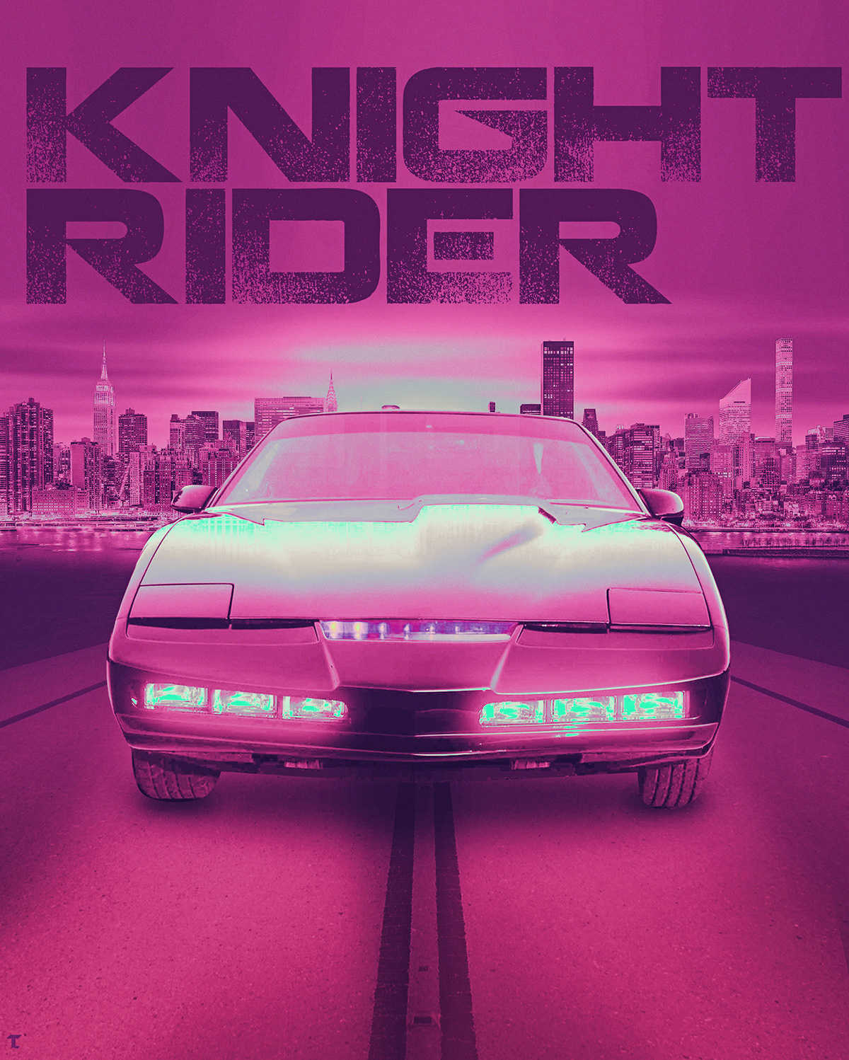 Knight Rider purple Synthwave 80s design posterdesign