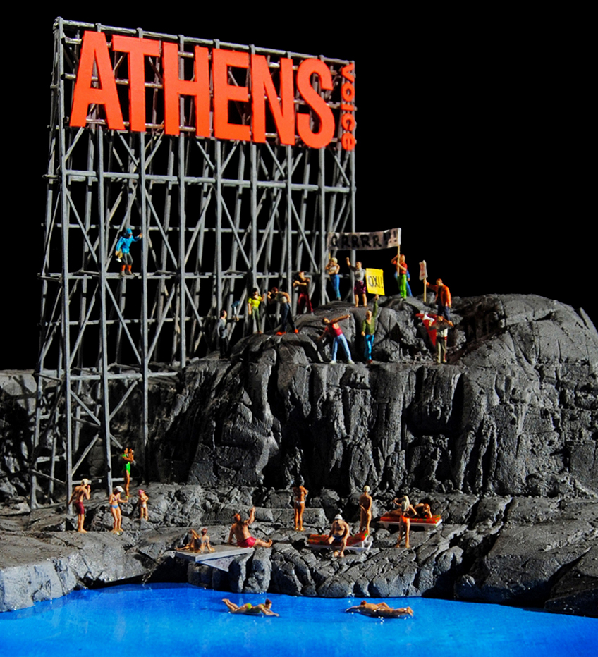 athens voice art sculpture cover εξωφυλλο της athens voice Miniature μινιατούρα τέχνη βαρέλι οινόραμα Ζάππειο
