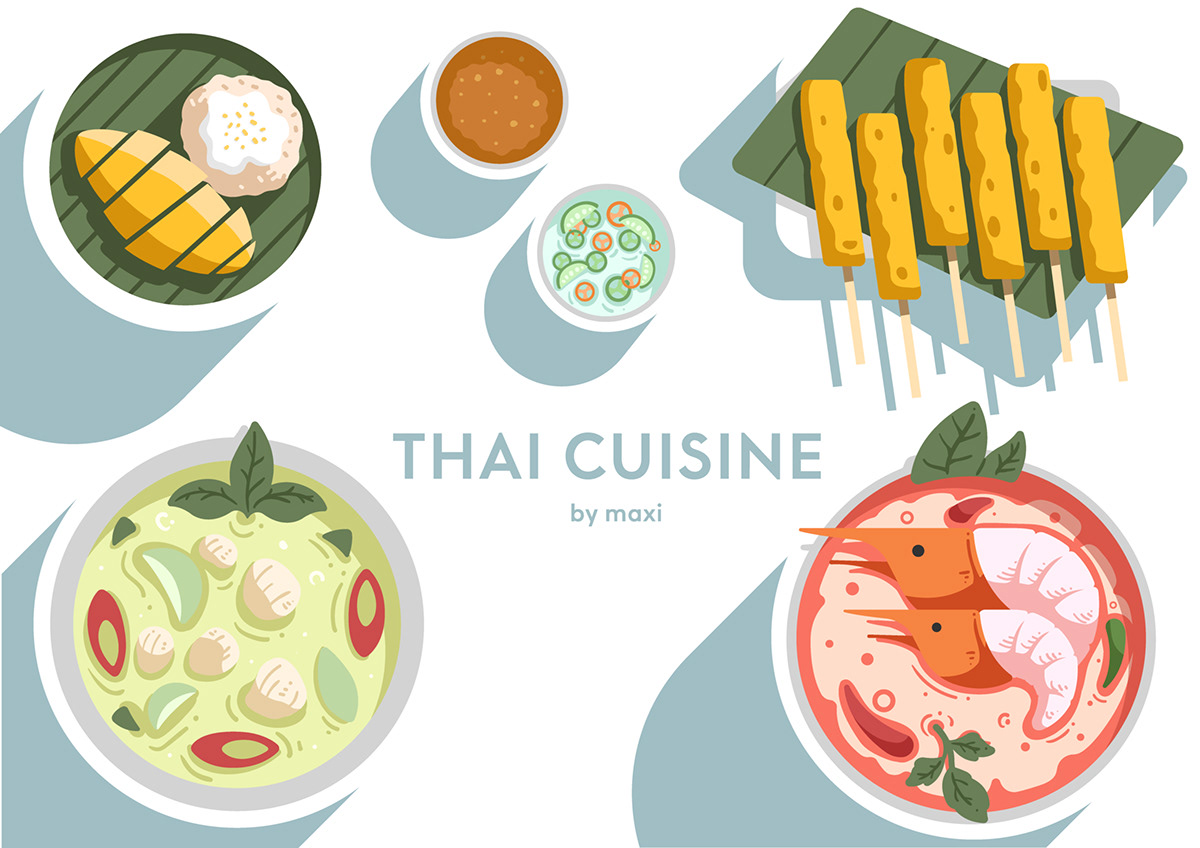 artwork vector ILLUSTRATION  Icon design Food  flat color cuisine challenge