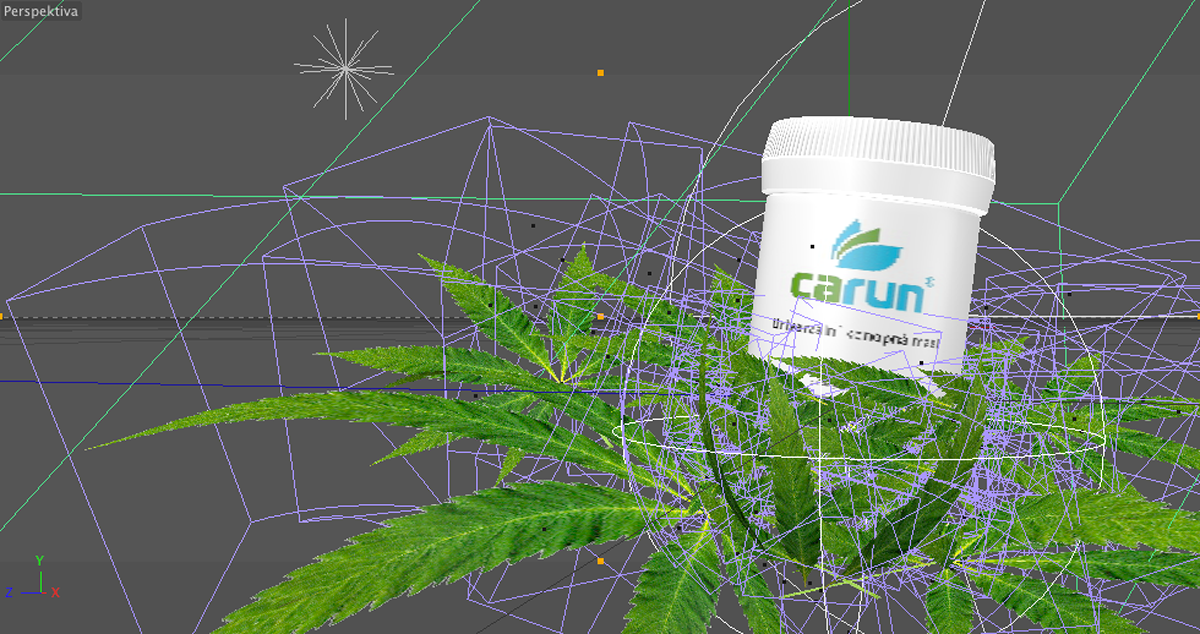 marihuana 3D visualization banner moddeling