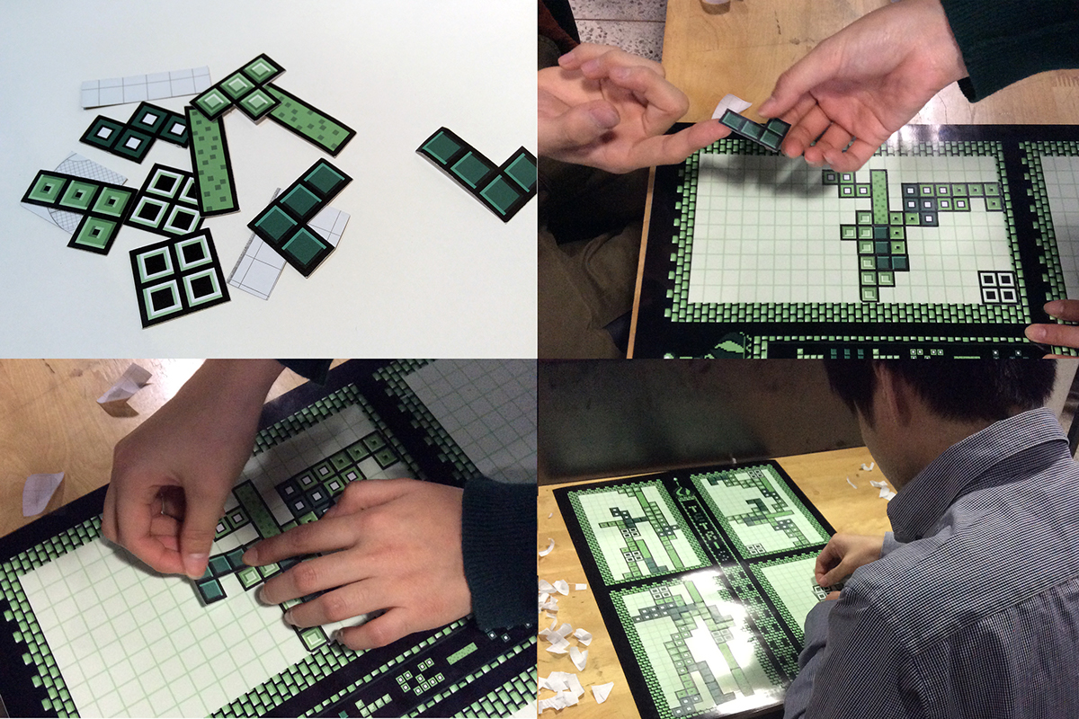 tetris lettering type Workshop korean game green