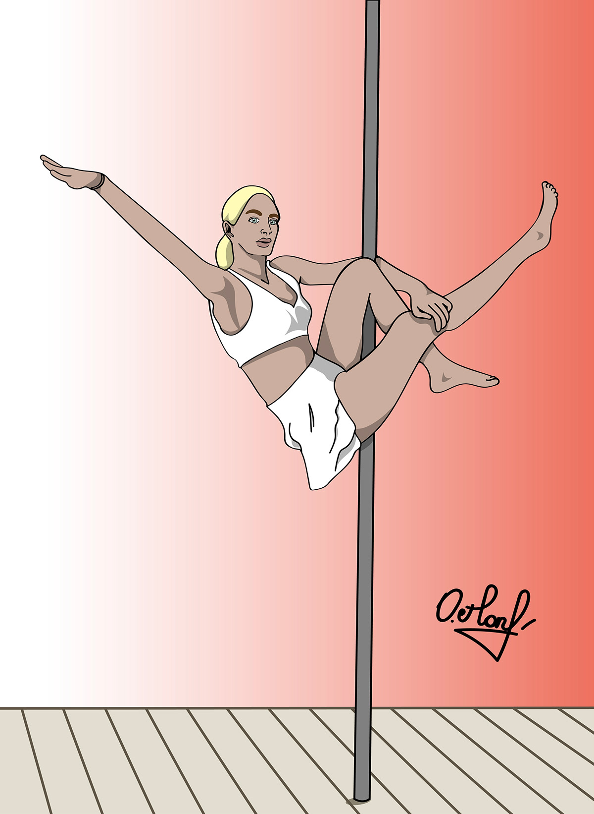 pole dance dancer pylon adobe illustrator
