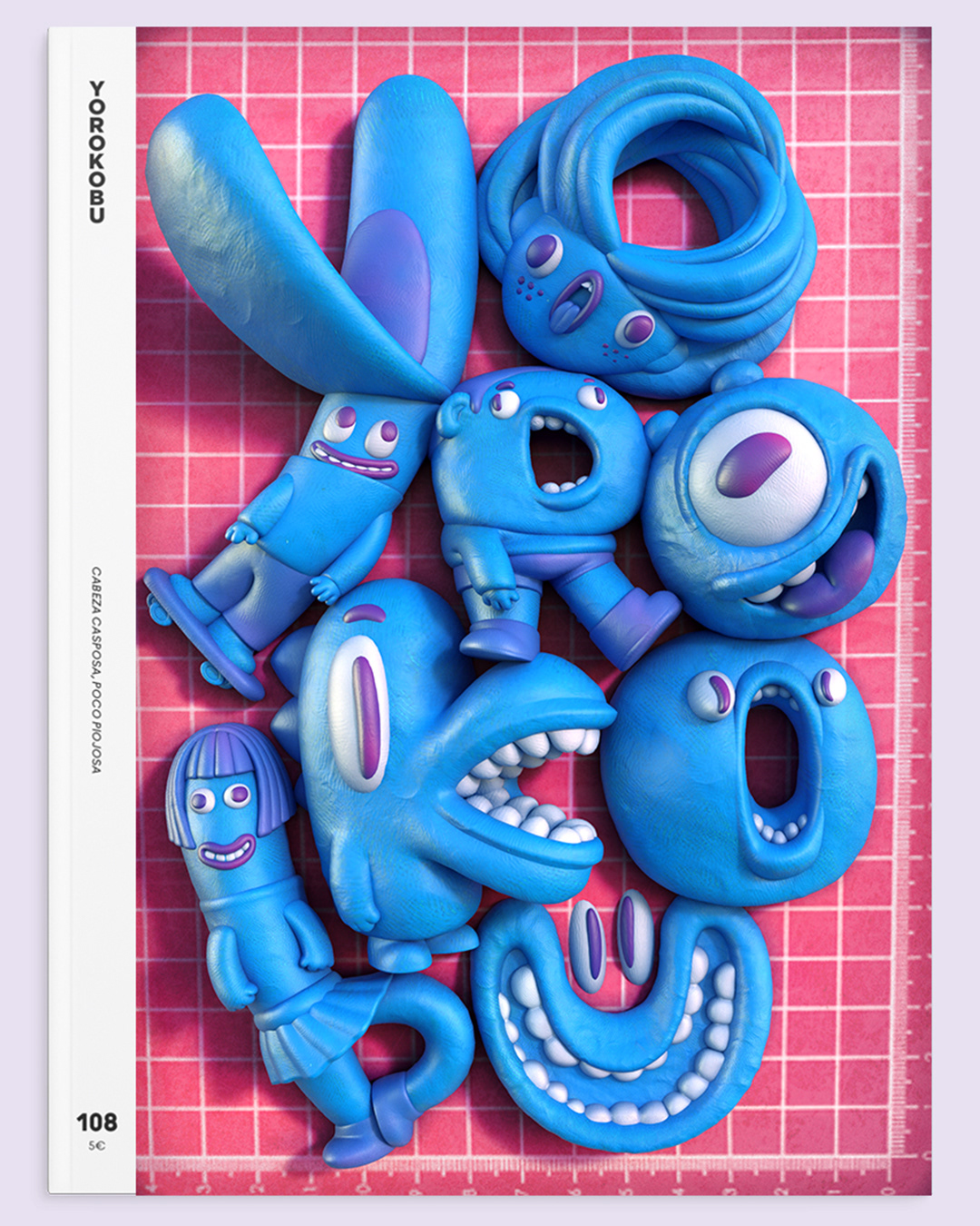 cover magazine yorokobu cover design editorial clay Plasticine digital illustration