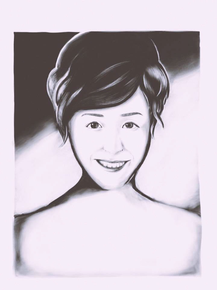portrait Lady ILLUSTRATION  Procreate photoshop ipadpro applepencil black White monochrome