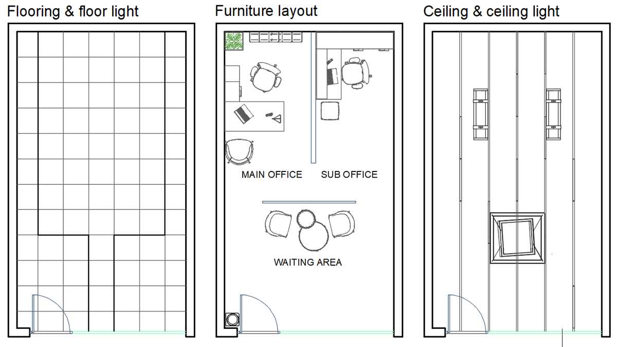 led showroom Office interior design  Render concept