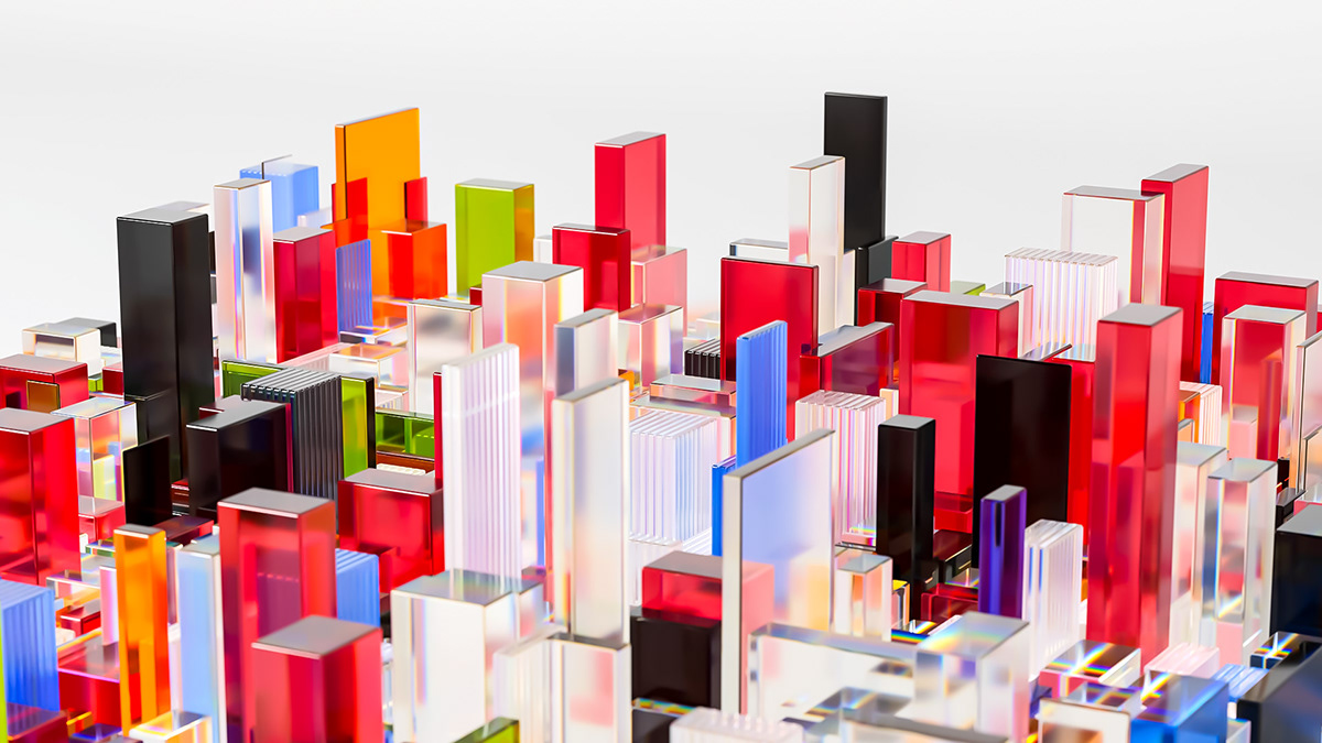 adobe Digital Art  particles abstract geometric simulation 3D modern glass