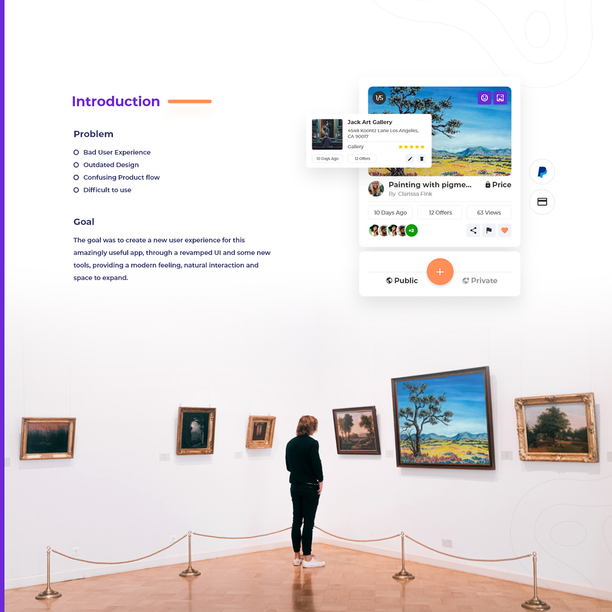 android app application Art Gallery  ios Marketplace painter teetra UI ux